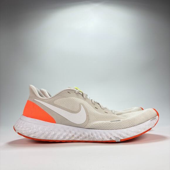 Nike Revolution 5 Light Gray Orange Lace Up Running Shoes BQ3204-006 Men’s Sz 14 - Picture 1 of 11